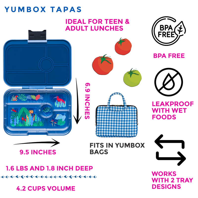 Tapas Large Leakproof Bento Lunch Box - 5 Compartments