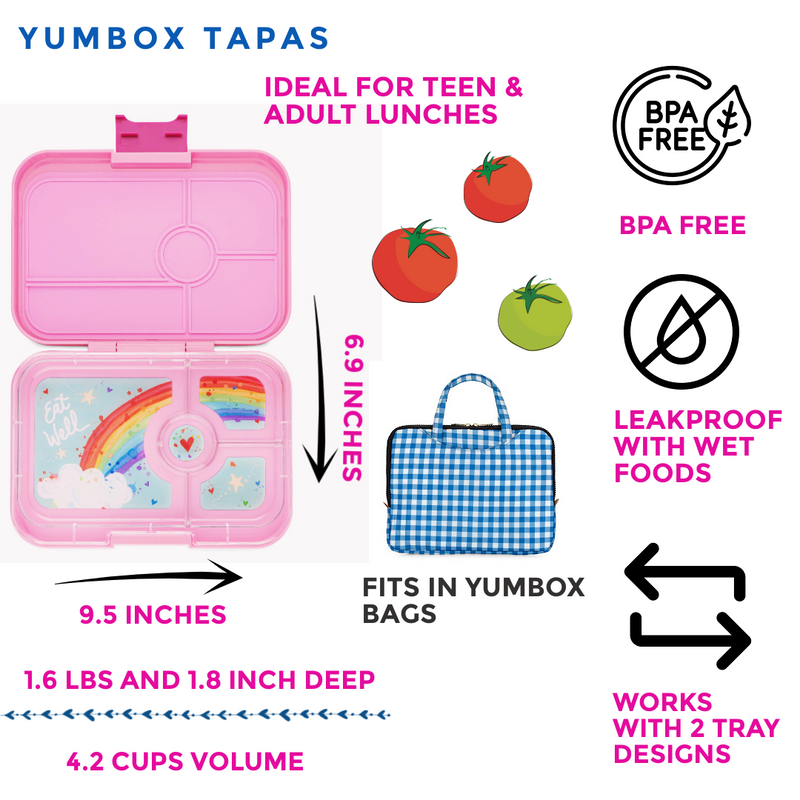 Tapas Large Leakproof Bento Lunch Box 4-Compartments