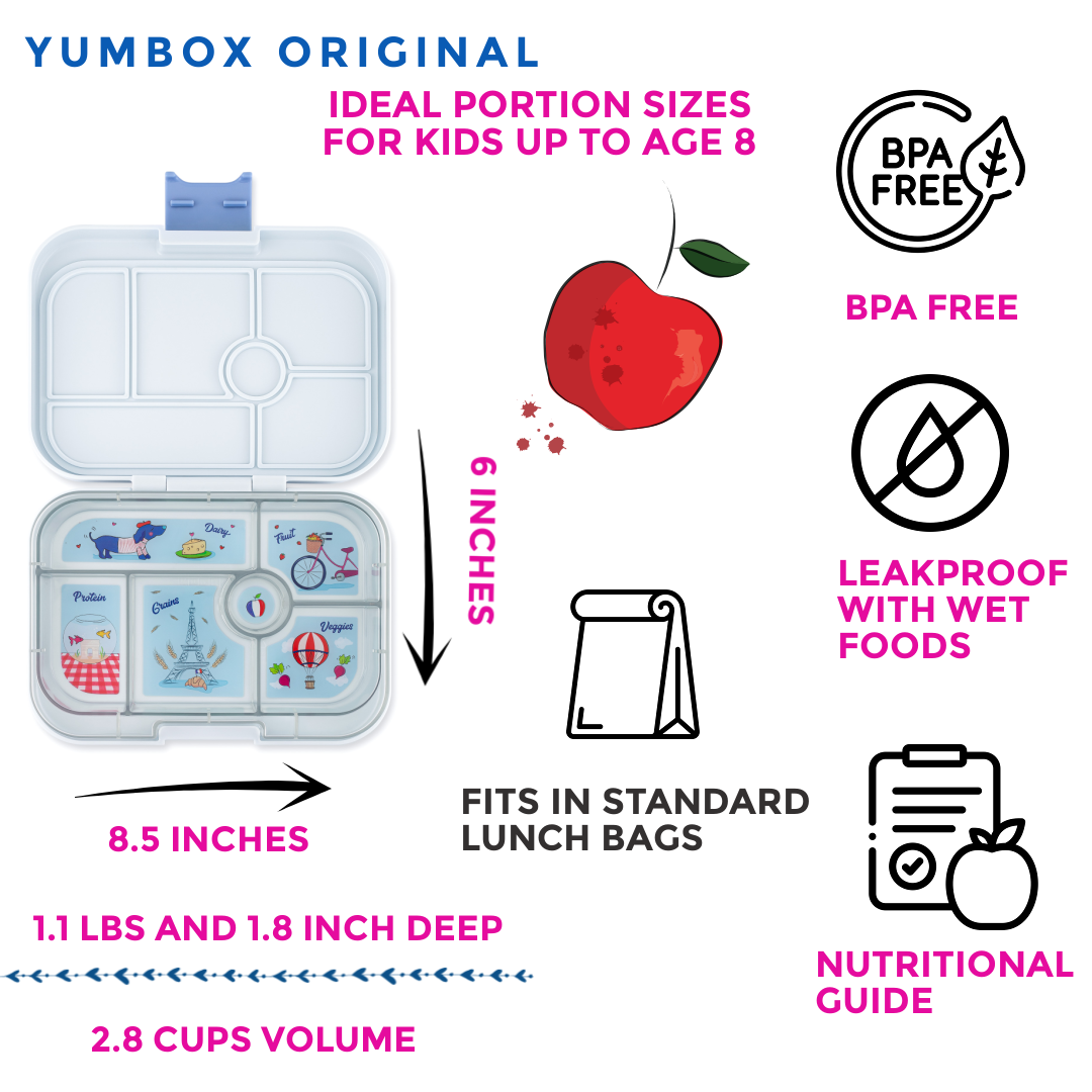 Yumbox Leakproof Bento Box For Kids - Yumbox Hazy Gray