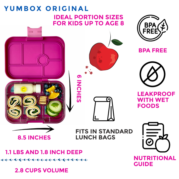 Leakproof Bento Lunch Box for Kids - Yumbox Malibu Purple (Mermaid)