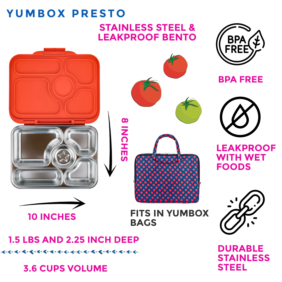 Stainless Steel Leakproof Bento Box - Tango Orange