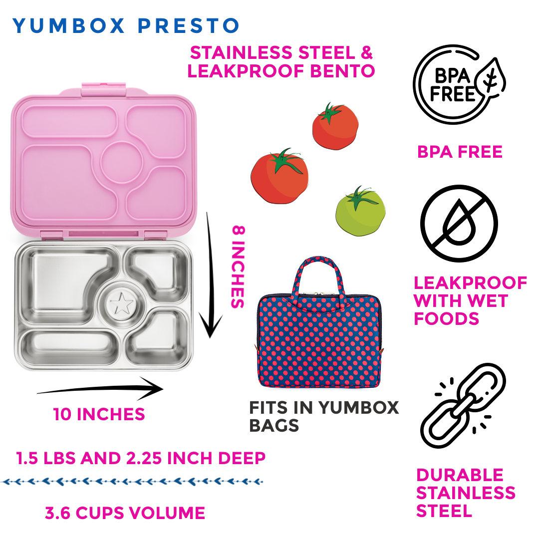 Stainless Steel Leakproof Bento Box - Rose Pink – Yumbox