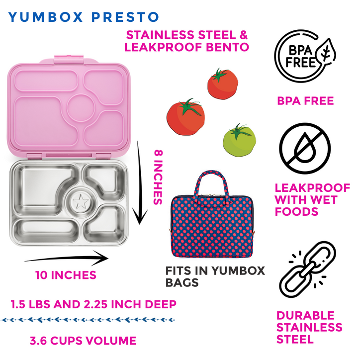 Stainless Steel Leakproof Bento Box - Rose Pink