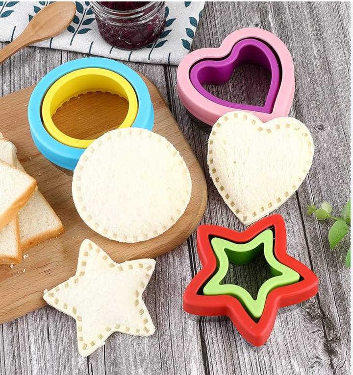 3-in-1  Sandwich Cutter Stainless Steel - Heart-Shaped