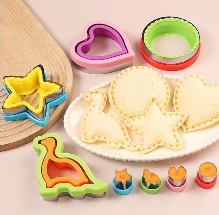 3-in-1 Sandwich Cutter Stainless Steel - Dinosaur