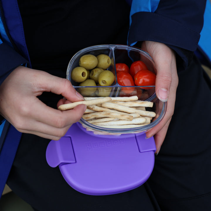 3 Compartment Leakproof Snack Bowl - Haze Purple