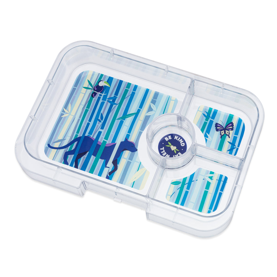 Leakproof Yumbox Tapas Bento Lunch Box - 4 Compartment - Hazy Blue with PantherTray