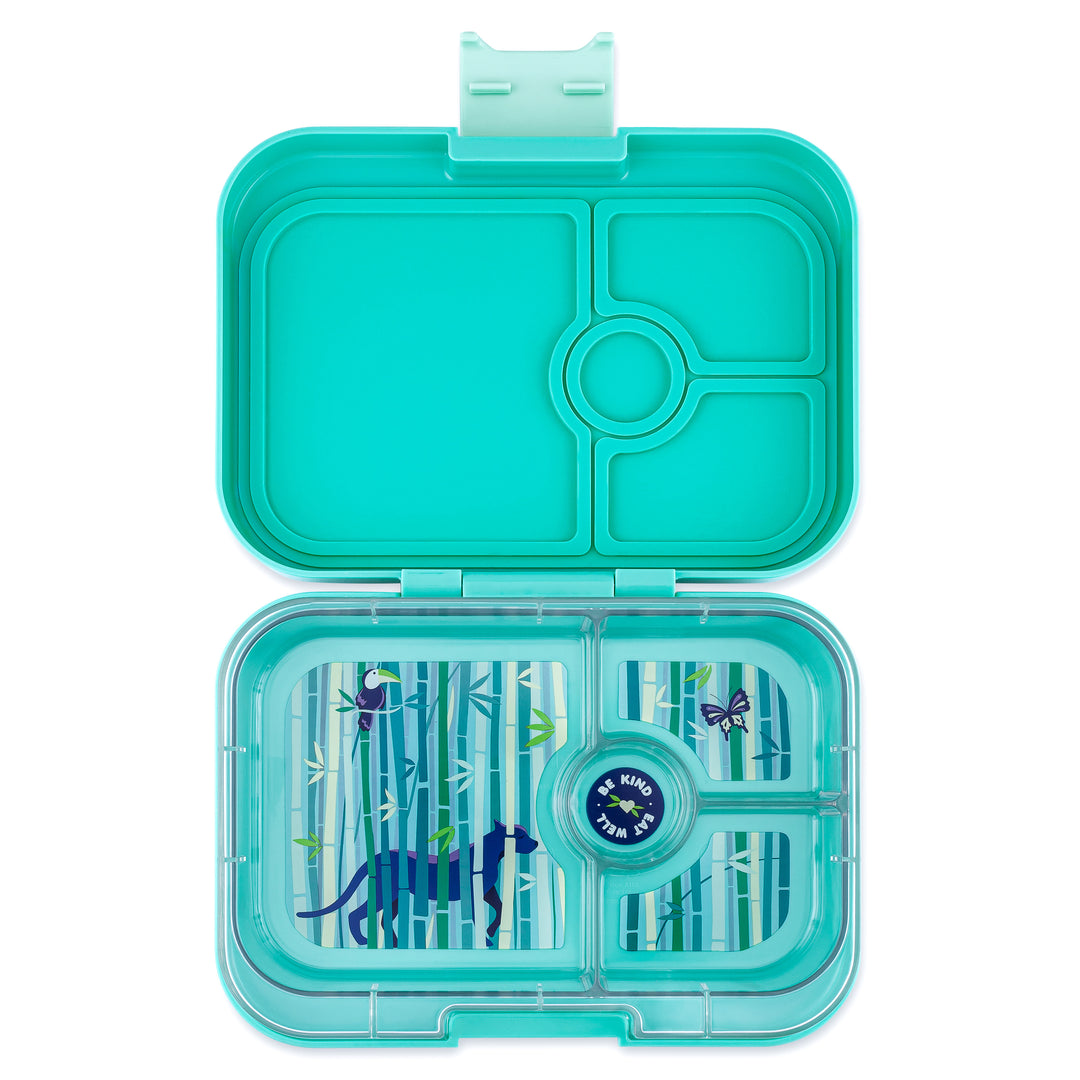 Leakproof Sandwich-Friendly Bento Lunch Box - Yumbox Tropical Aqua with Panther Tray