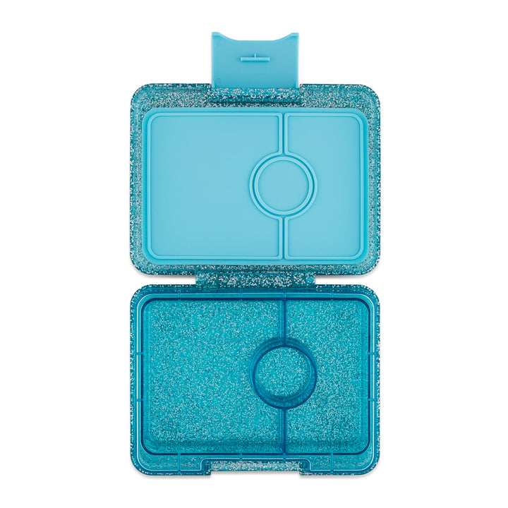 Snack Size Small Bento Lunch Box Twinkle Teal Glitter