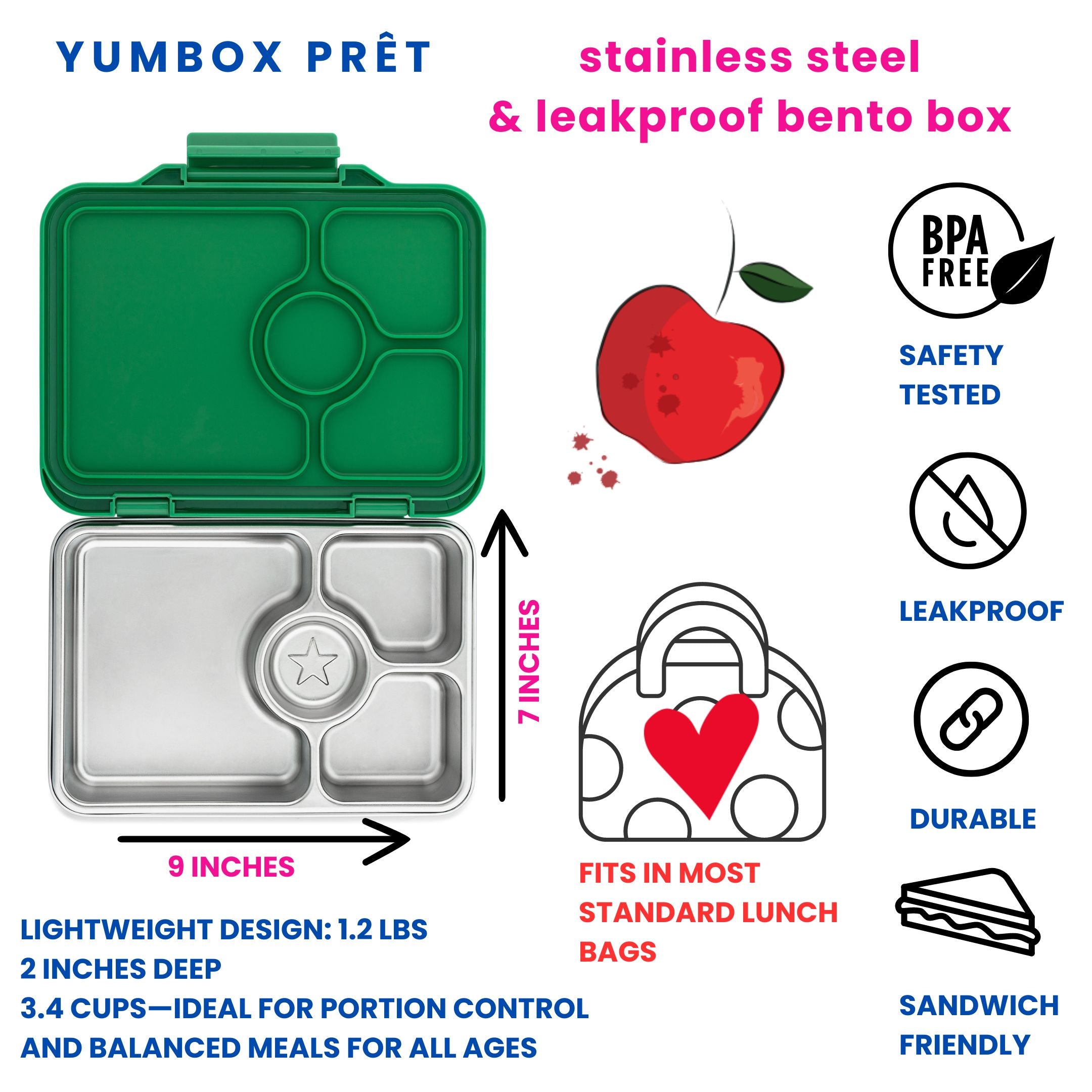 Stainless Steel Leakproof Bento Lunch Box – Yumbox