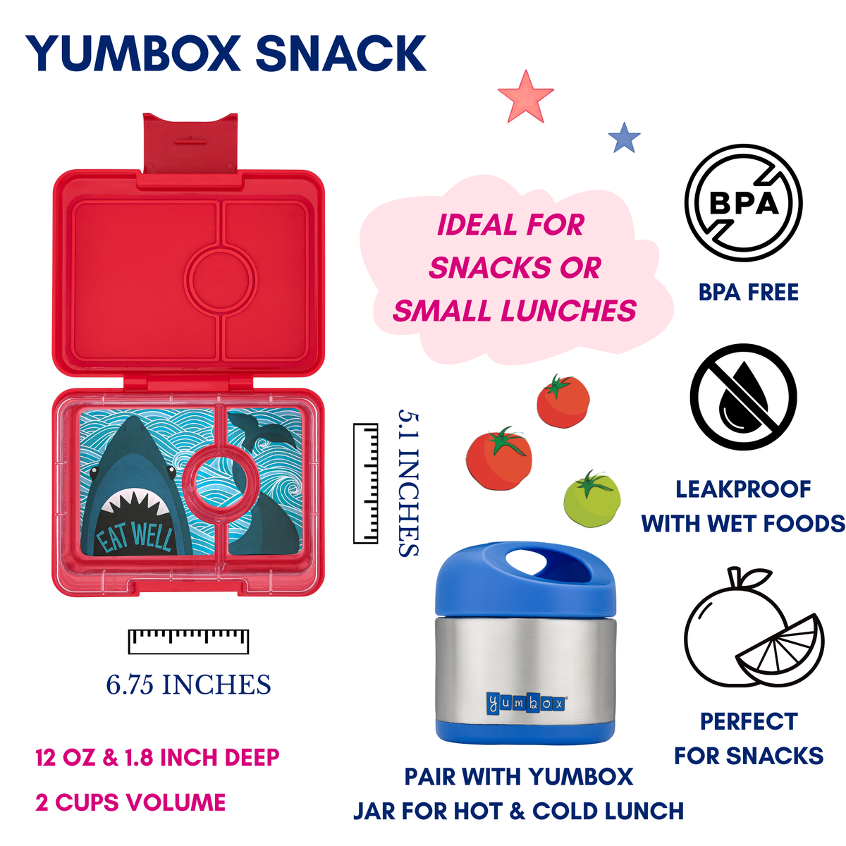 leakproof snack box red