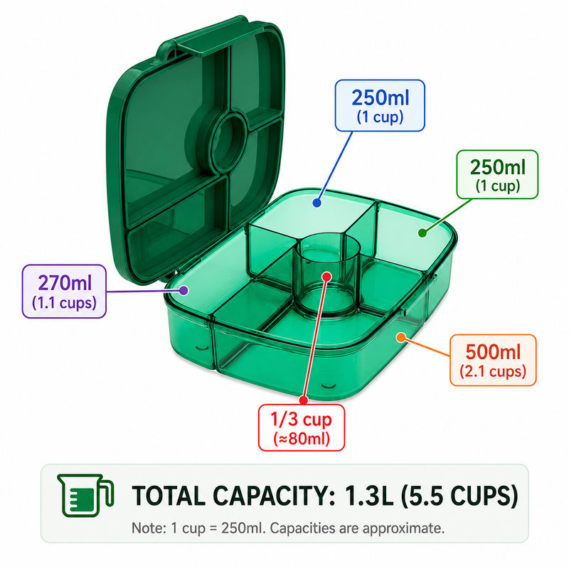 Yumbox Go – Large Deep Leakproof Bento Lunch Box, 5 Compartments