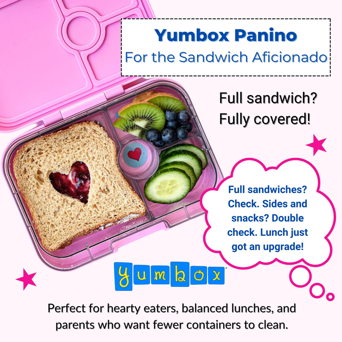 Yumbox Panino Leakproof Bento Lunch Box · Power Pink Rainbow