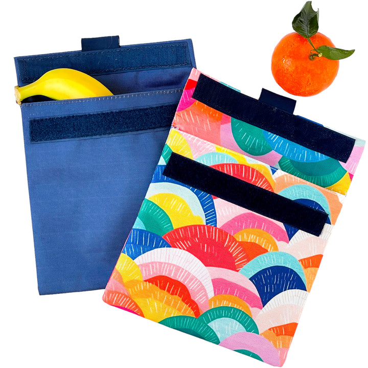 Reusable Sandwich & Snack Baggie - Set of 2 - Navy & Horizons