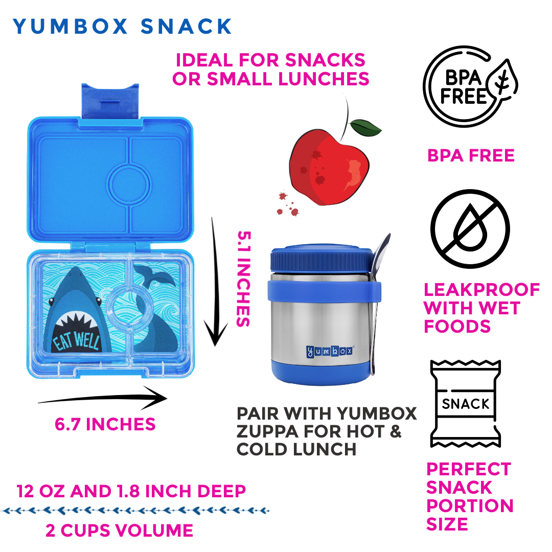 Snack Size Bento Lunch Box Surf Blue (Shark) – Yumbox