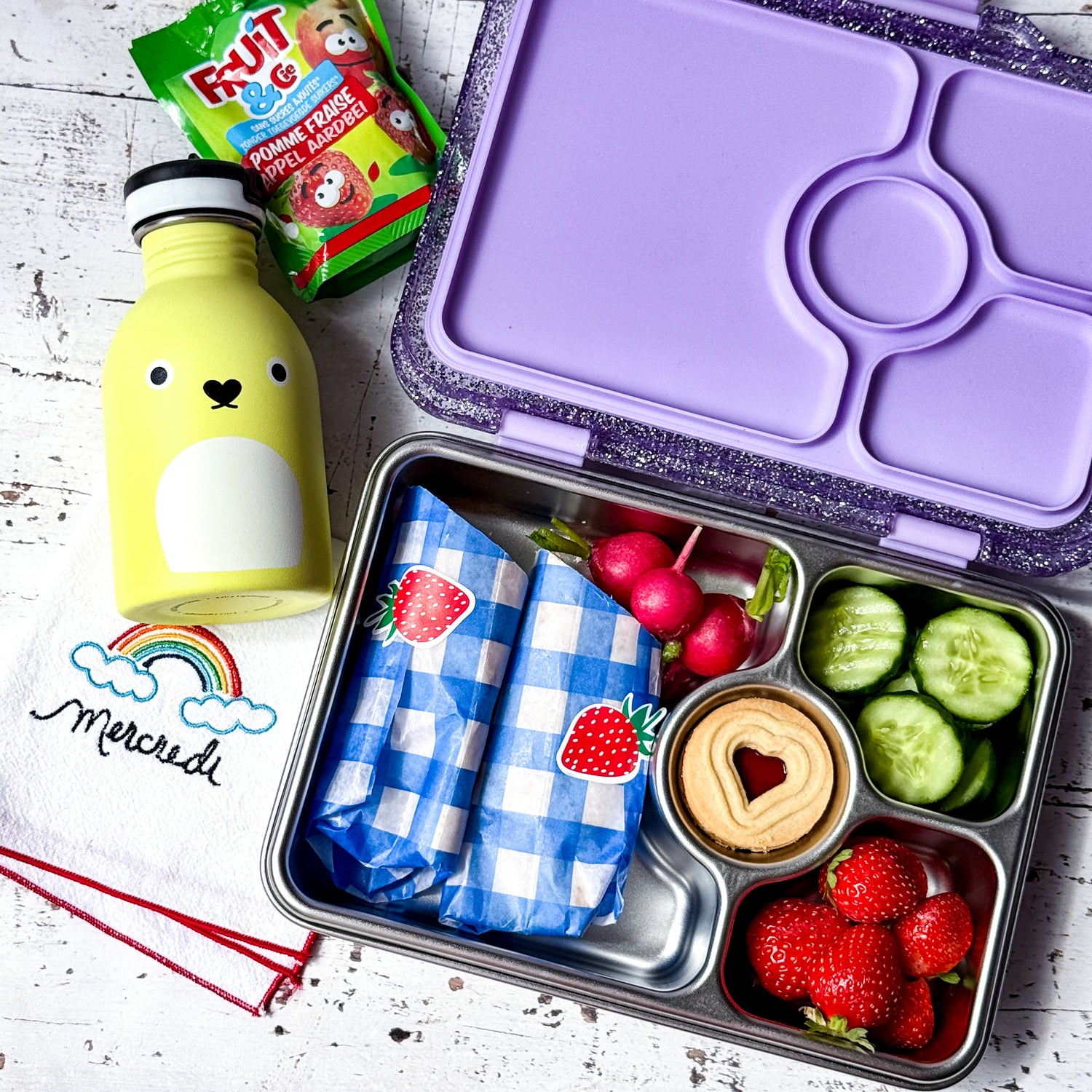 Stainless Steel Leakproof Bento Lunch Box for Kids & Adults · Glitter Purple