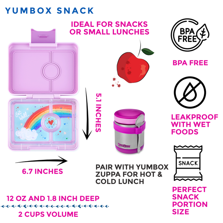 Snack Size Bento Lunch Box Lulu Purple (Rainbow)