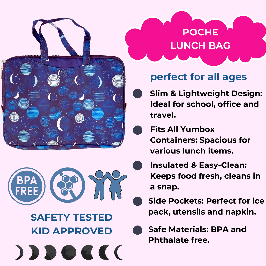 Yumbox Poche - Insulated Lunch Bag Sleeve with Handles - Lunar Phases