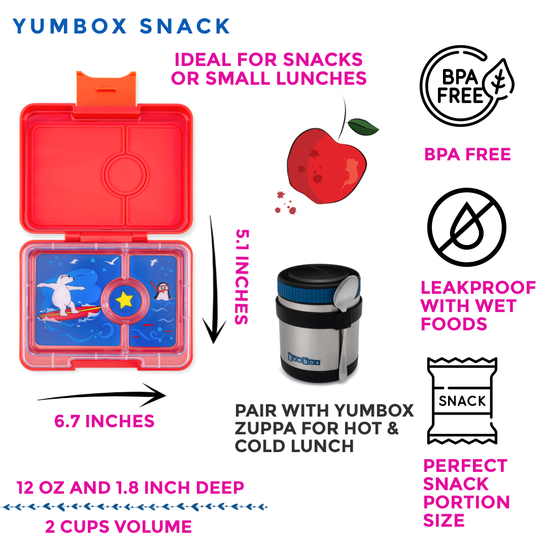 Snack Size Bento Lunch Box Roar Red (Polar Bear)