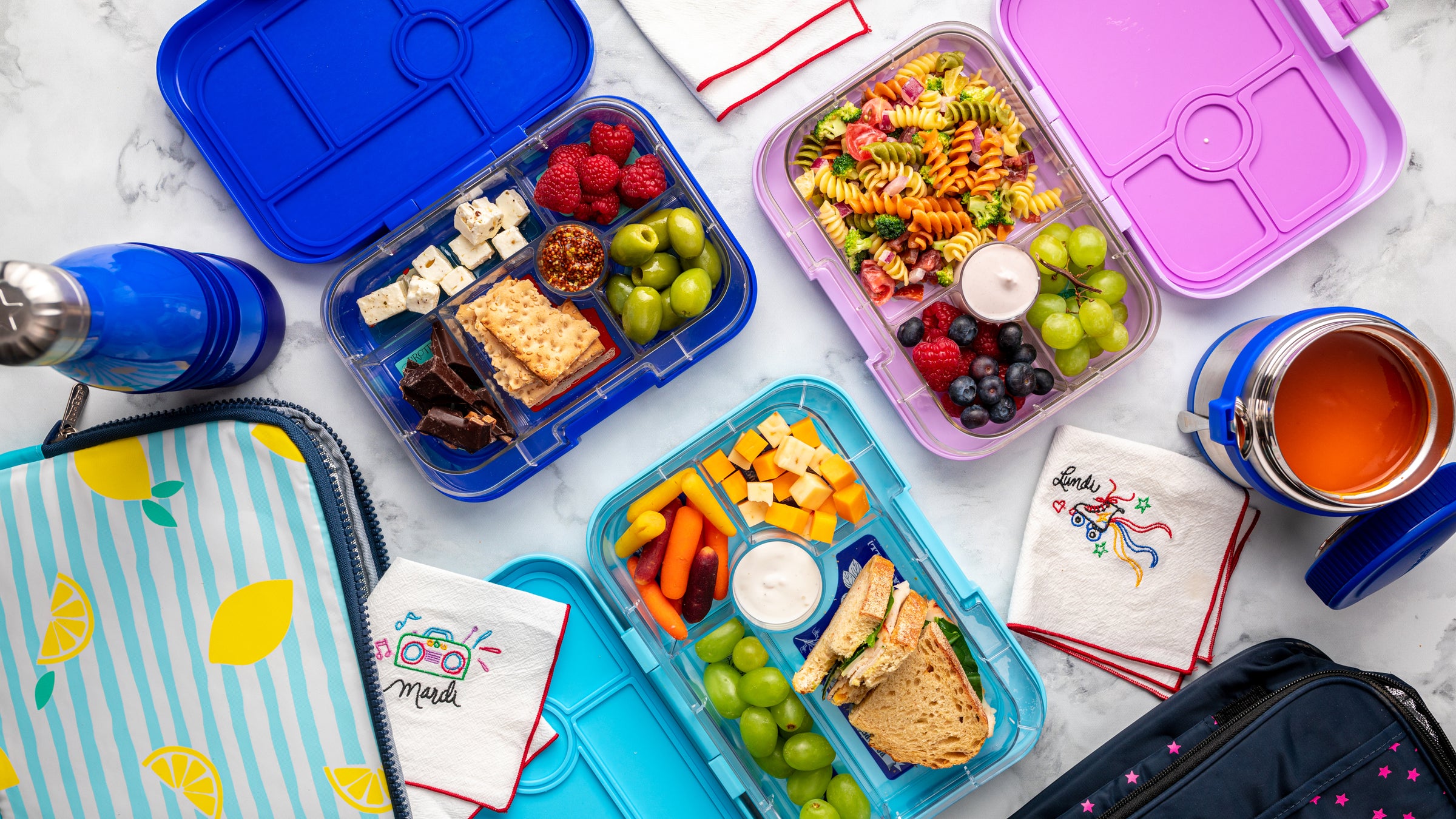 Bluey Lunch Box Kit for Kids Boys Includes Plastic Snacks Storage and Sandwich Container BPA-Free Dishwasher Safe Toddler-Friendly Lunch Containers