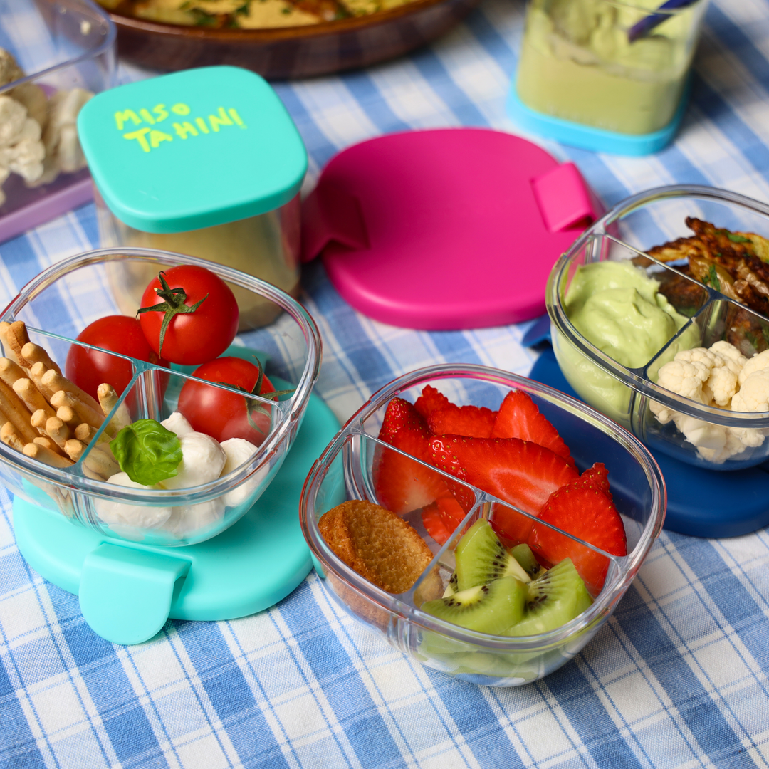 3 Compartment Leakproof Snack Bowl - Navy Blue