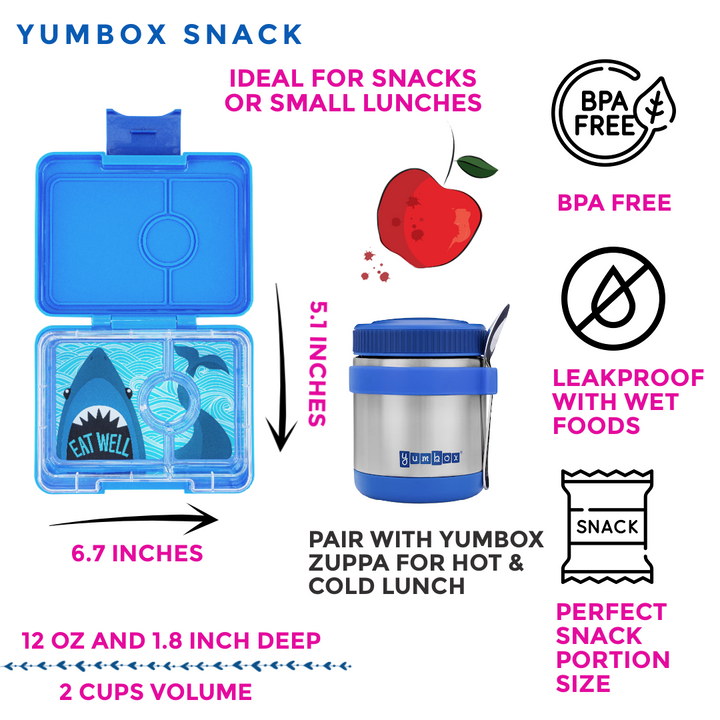 Snack Size Bento Lunch Box Surf Blue (Shark)