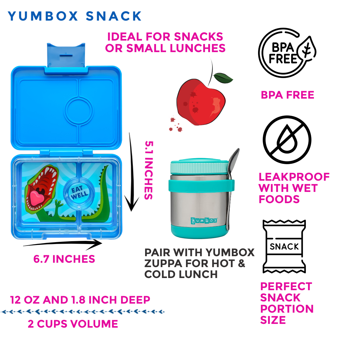 Snack Size Bento Lunch Box Surf Blue (Dinosaur)