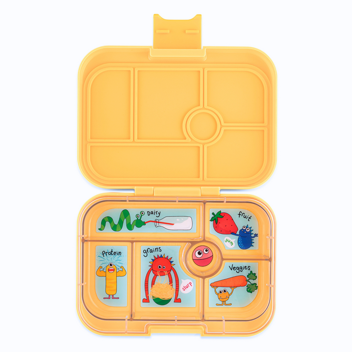 Leakproof Bento Box for Kids - Yumbox Original Yoyo Yellow  (Funny Monsters)