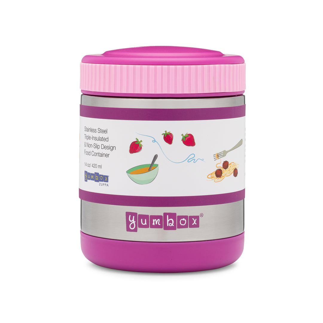 Thermal Food Jar for Hot Lunch - Yumbox  Zuppa with Spoon and Band Bijoux Purple - 14oz