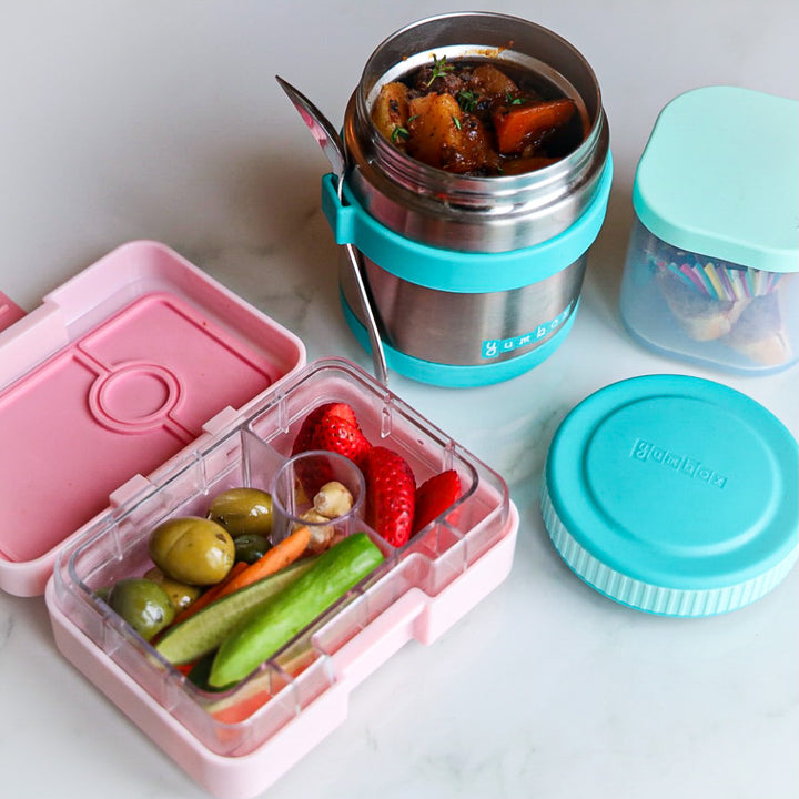 Yumbox Zuppa wide mouth thermal jar that keeps food hot for up to six hours