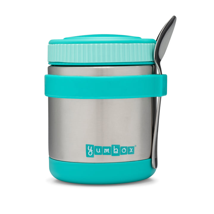 Thermal Food Jar for Hot Lunch - Yumbox  Zuppa with Spoon and Band Caicos Aqua - 14oz