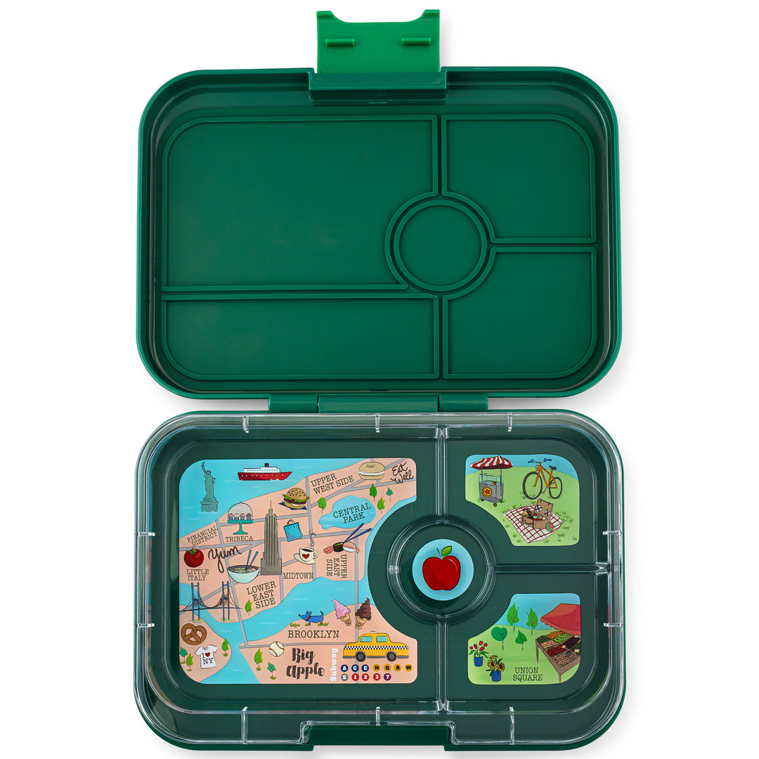 Leakproof Yumbox Tapas Greenwich Green - 4 Compartment - NYC Tray - Largest Bento