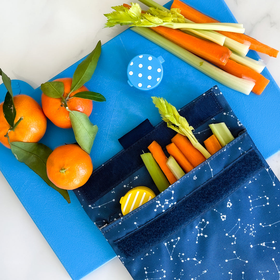 Yumbox Sandwich Bag/Snack Bag, Reusable Fabric, Washable, Food Safe, BPA Free, 8 x 7.5in (Starry Sky)