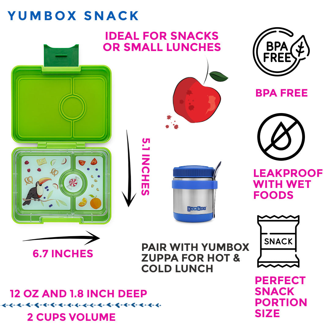 Yumbox MiniSnack makes healthy snacks way more fun! Ditch the prepackaged  snacks and starting packing healthy!