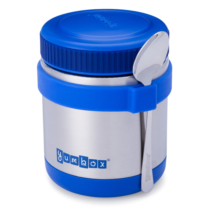 Thermal Food Jar for Hot Lunch - Yumbox  Zuppa with Spoon and Band Neptune Blue- 14oz