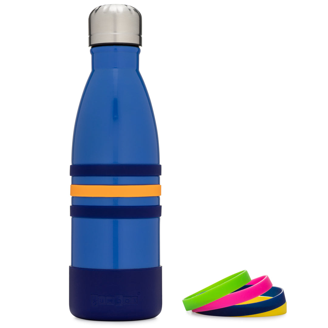 Yumbox Aqua Stainless Steel Triple Insulated Water Bottle 14 oz/ 420 ml (Ocean Blue)