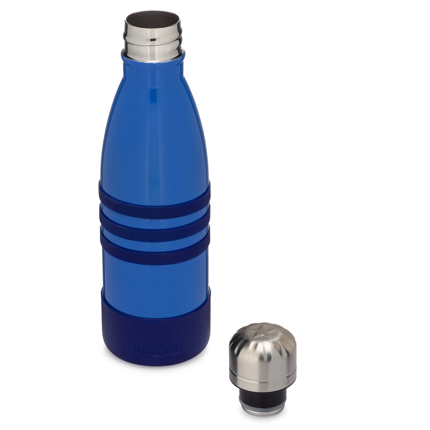 Yumbox Stainless Steel Triple Insulated Water Bottle 14 oz/ 420 ml - Ocean Blue with Stainless Steel Cap