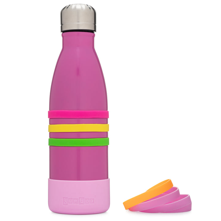 Yumbox Stainless Steel Triple Insulated Water Bottle 14 oz/ 420 ml - Pacific Pink with Stainless Steel Cap