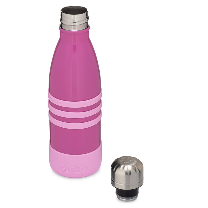 Yumbox Stainless Steel Triple Insulated Water Bottle 14 oz/ 420 ml - Pacific Pink with Stainless Steel Cap