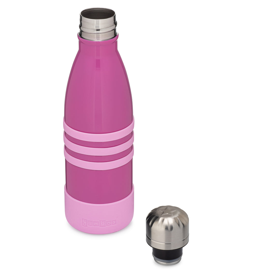 Yumbox Aqua Stainless Steel Triple Insulated Water Bottle 14 oz/ 420 ml (Pacific Pink)