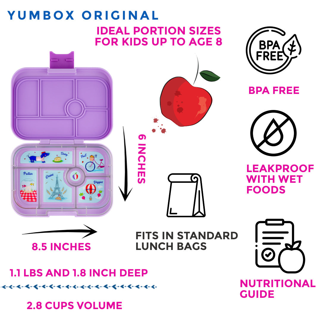 Leakproof Bento Lunch Box for Kids - Yumbox Lulu Purple