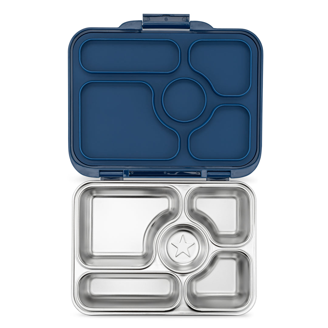  Yumbox Presto Stainless Steel Bento Box - Santa Fe Blue, 10x8x2.25 inches Leakproof, Lightweight & Compact, Premium Durable  Materials