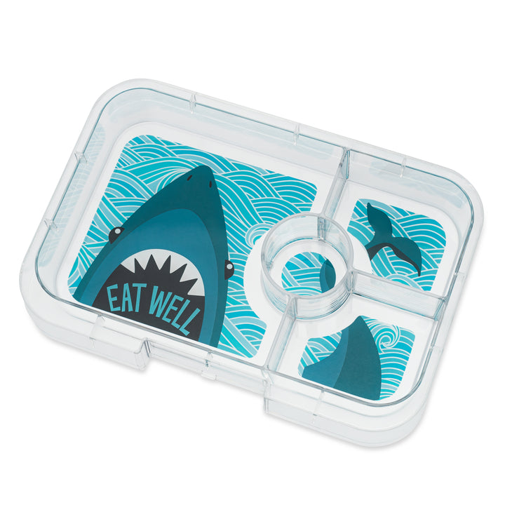 Leakproof Yumbox Tapas Bento Lunch Box - Jurassic Green - 4 Compartment with Shark Tray