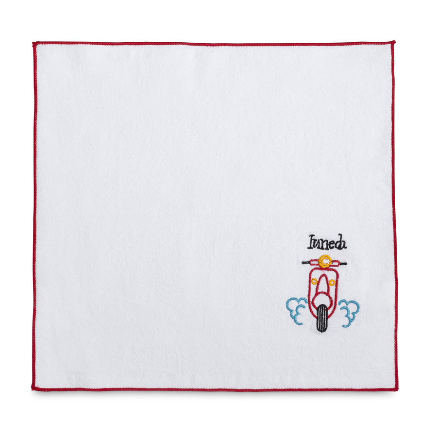 Reusable Embroidered Yumbox Cotton Napkin Set Days of the Week in It