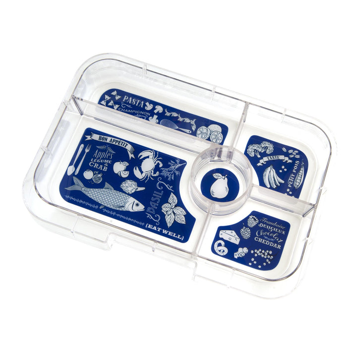 LEAKPROOF YUMBOX TAPAS BENTO LUNCH BOX - 5 COMPARTMENT - ANTIBES BLUE WITH BON APPETIT TRAY
