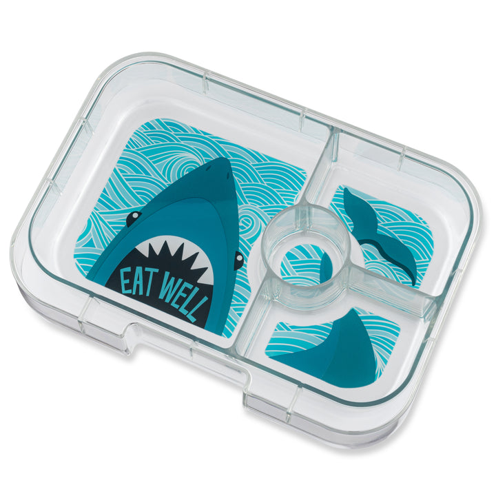 Leakproof Sandwich Friendly Bento Box - Yumbox True Blue - Shark Tray