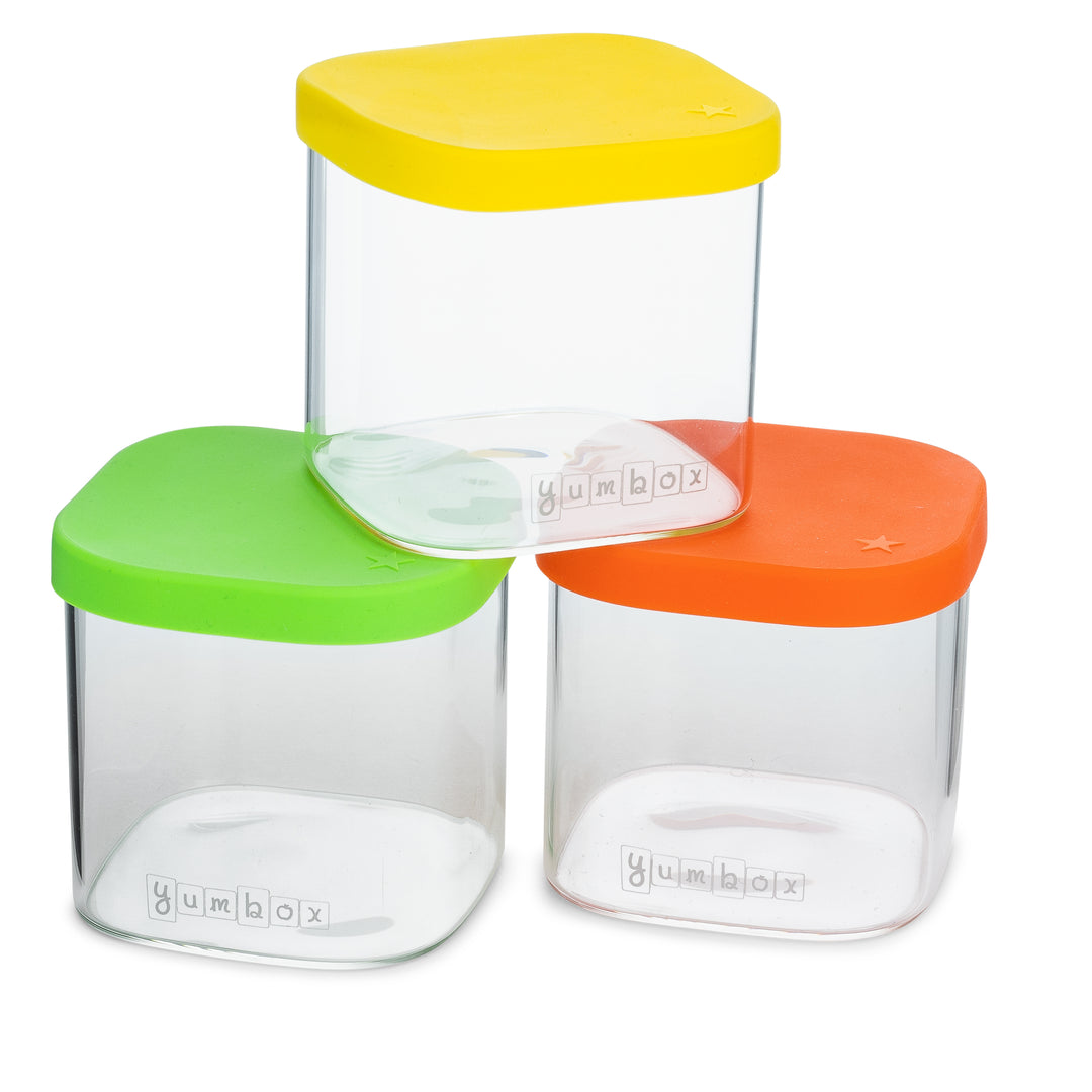Yumbox Chop Chop - Food Prep Glass Storage Cubes - 1.5 cups / 360ml ea