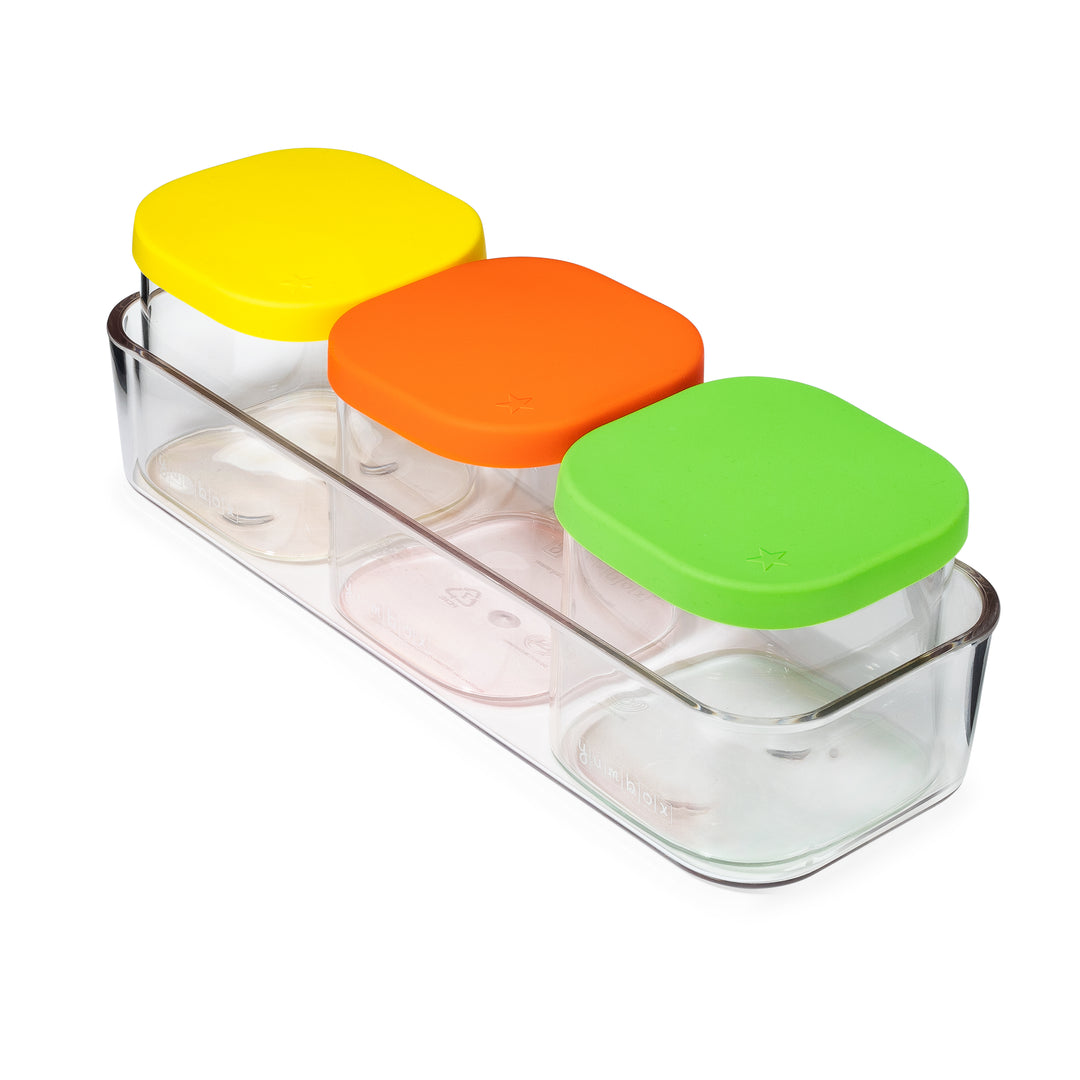 Yumbox Chop Chop - Food Prep Glass Storage Cubes - 1.5 cups / 360ml ea