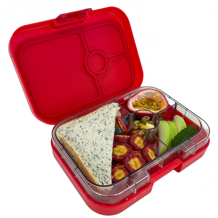 Leakproof Sandwich Friendly Bento Box - Yumbox Panino Wow Red (Shark Tray)