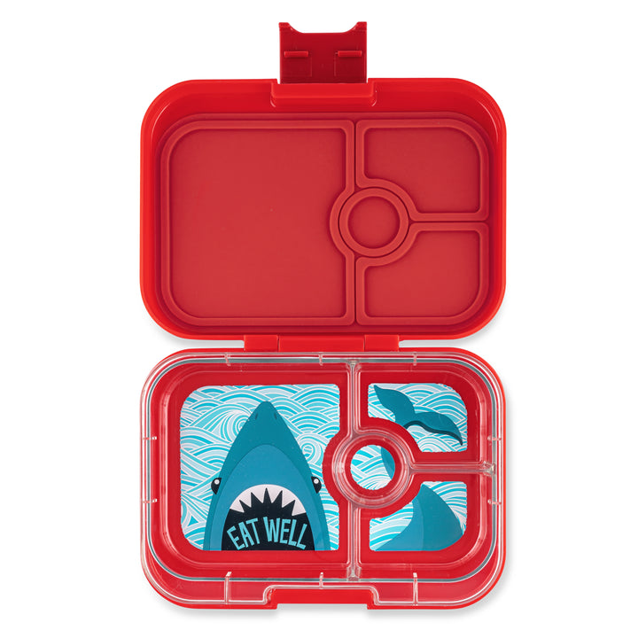 Leakproof Sandwich Friendly Bento Box - Yumbox Panino Wow Red (Shark Tray)